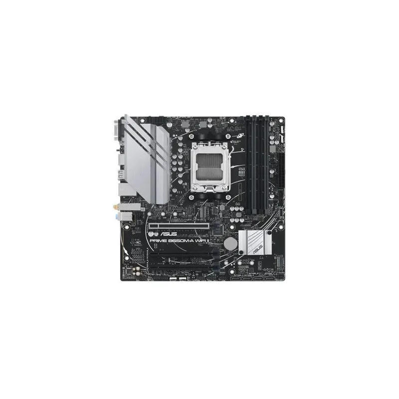 Asus - PRIME B650M-A WIFI II - Processor family AMD - Processor socket AM5 - DDR5 DIMM - Memory slots 4 - Supported hard disk