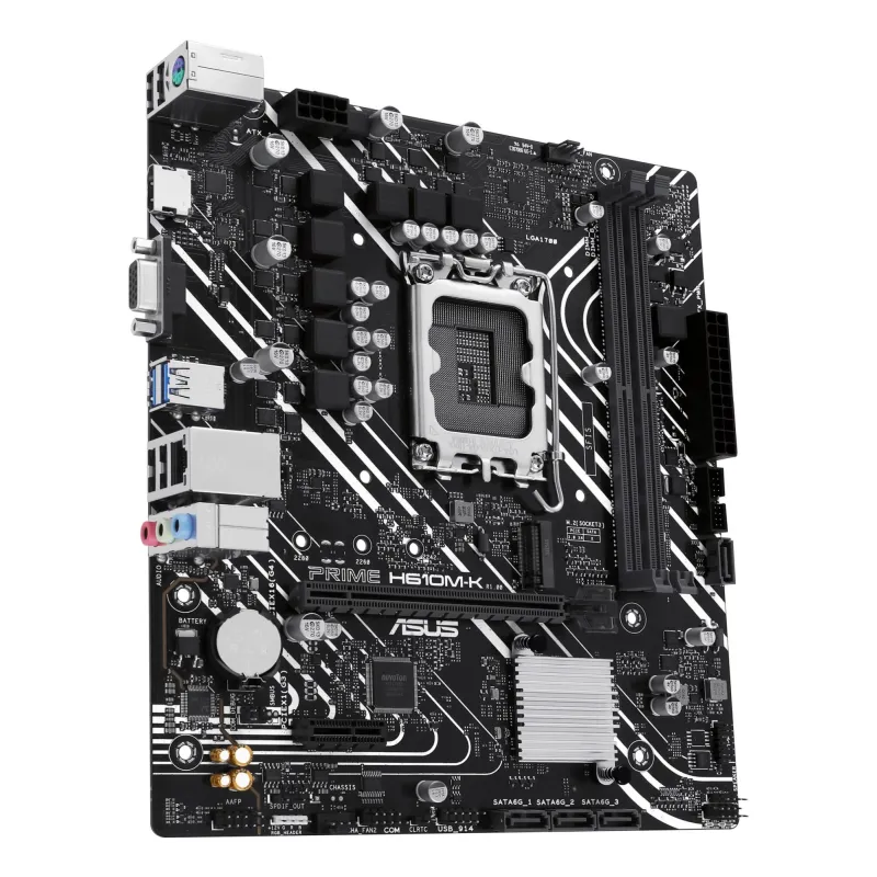 Mainboard-ASUS-Intel H610-LGA1700-Micro-ATX-Memory DDR5-Memory slots 2-1xPCI-Express 3.0 1x-1xPCI-Express 4.0 16x-1xM.2-1x15pin