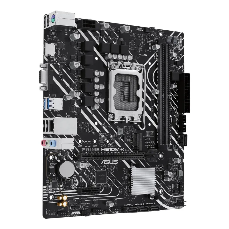 Mainboard-ASUS-Intel H610-LGA1700-Micro-ATX-Memory DDR5-Memory slots 2-1xPCI-Express 3.0 1x-1xPCI-Express 4.0 16x-1xM.2-1x15pin