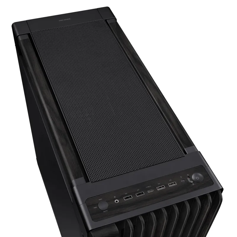 Case-ASUS-ProArt PA602 Wood Edition - Metal Panel-MidiTower-Case product features Fan control panel-Not included-Colour