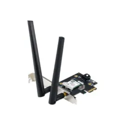 Asus WiFi 7 PCI-E Adapter with 2 external antennas - PCE-BE6500 - 802.11be - Mesh Support No - MU-MiMO No - No mobile broadband