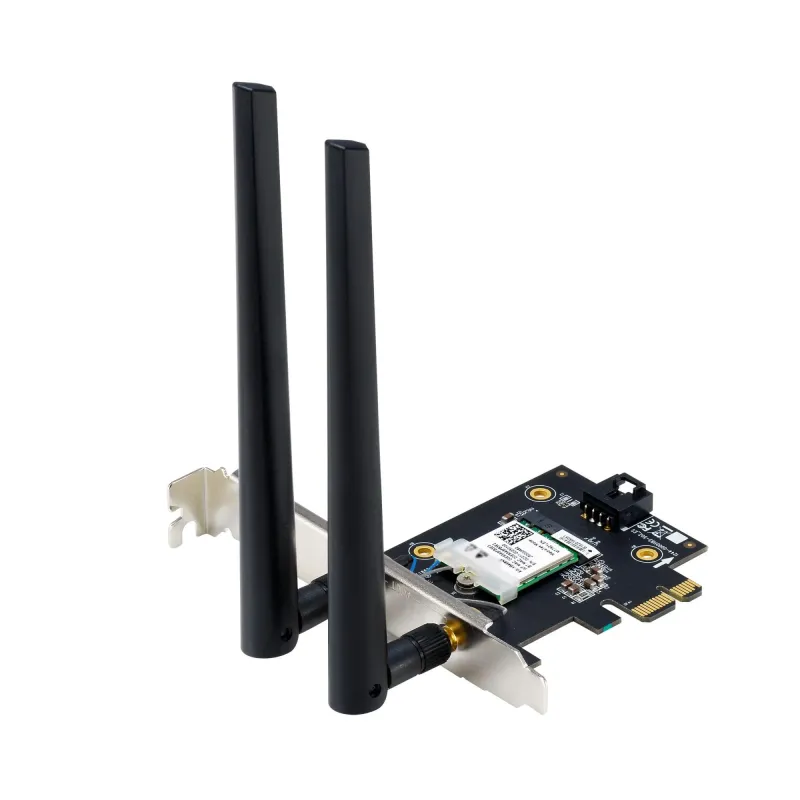 Asus WiFi 7 PCI-E Adapter with 2 external antennas - PCE-BE6500 - 802.11be - Mesh Support No - MU-MiMO No - No mobile broadband