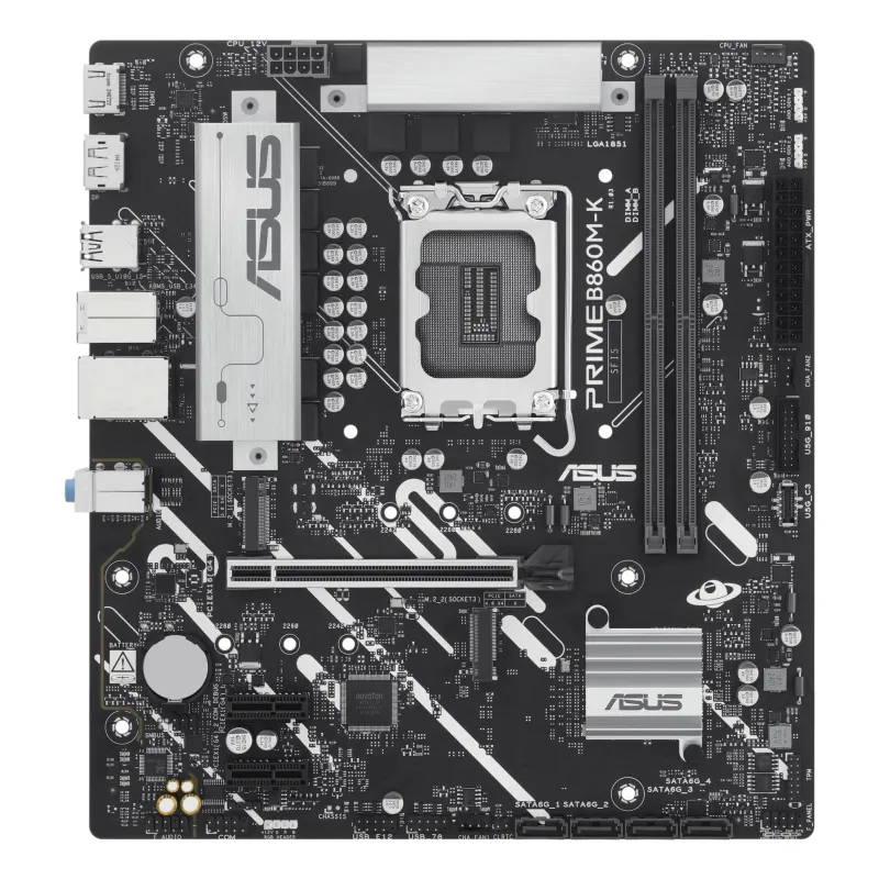 Mainboard-ASUS-Intel B860 Express-LGA1851-Micro-ATX-Memory DDR5-Memory slots 2-2xPCI-Express 4.0 1x-1xPCI-Express 4.0