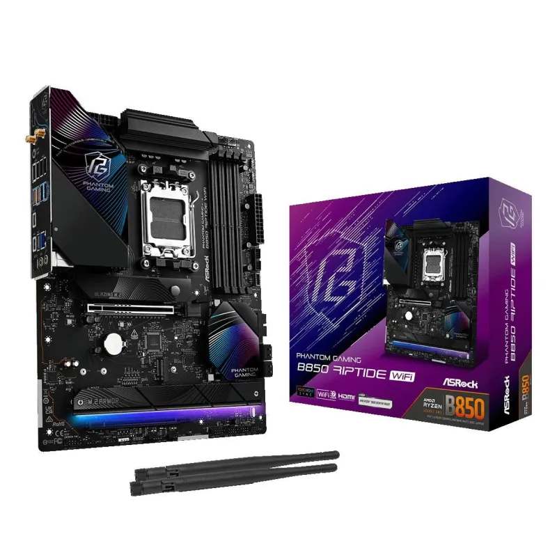 Mainboard-ASROCK-AMD B850-SAM5-ATX-Memory DDR5-Memory slots 4-1xPCI-Express 4.0 16x-1xPCI-Express 5.0