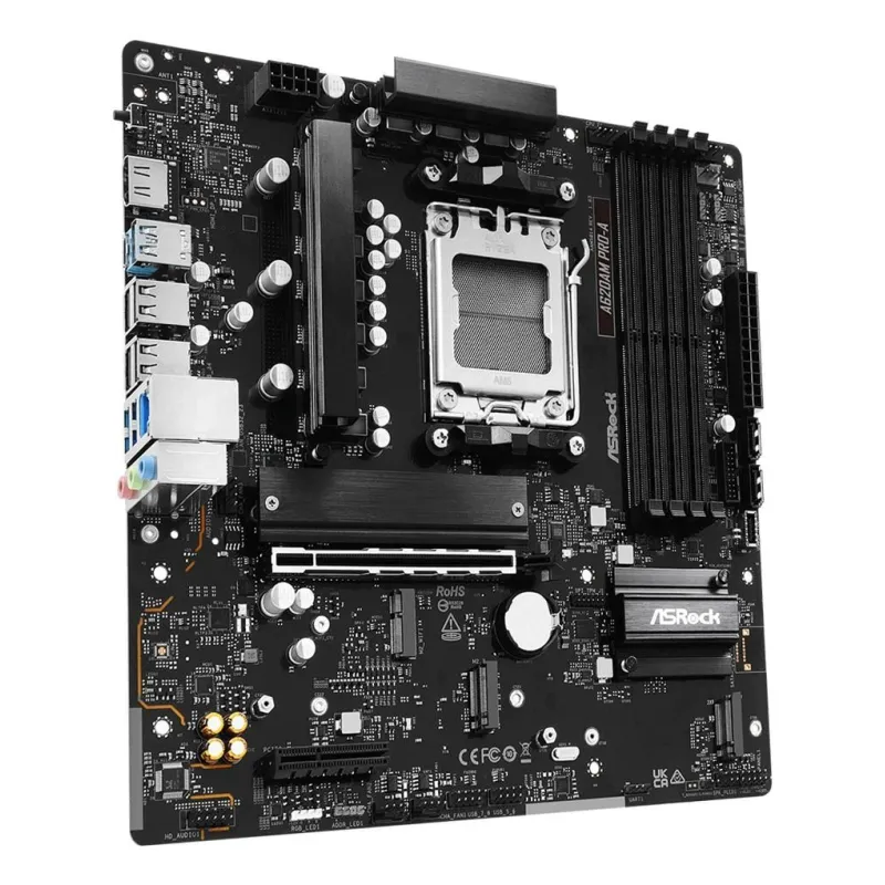 Mainboard-ASROCK-AMD A620-Socket AM5-micro ATX-RAM DDR5-SDRAM-4xSlots-On-board graphics card Yes-3xNumber of M.2 ,M,