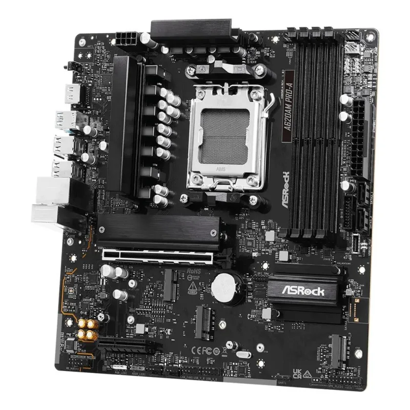 Mainboard-ASROCK-AMD A620-Socket AM5-micro ATX-RAM DDR5-SDRAM-4xSlots-On-board graphics card Yes-3xNumber of M.2 ,M,