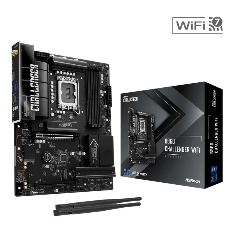 Mainboard-ASROCK-Intel B860-LGA 1851 ,Socket V1,-ATX-RAM DDR5-SDRAM-4xSlots-Wi-Fi Yes-Bluetooth Yes-1xNumber of M.2 ,M,