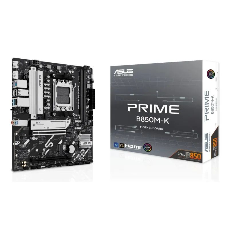 Mainboard-ASUS-AMD B850-SAM5-Micro-ATX-Memory DDR5-Memory slots 2-1xPCI-Express 4.0 16x-1xPCI-Express 5.0