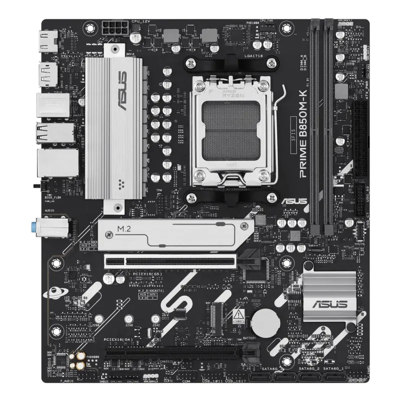 Mainboard-ASUS-AMD B850-SAM5-Micro-ATX-Memory DDR5-Memory slots 2-1xPCI-Express 4.0 16x-1xPCI-Express 5.0