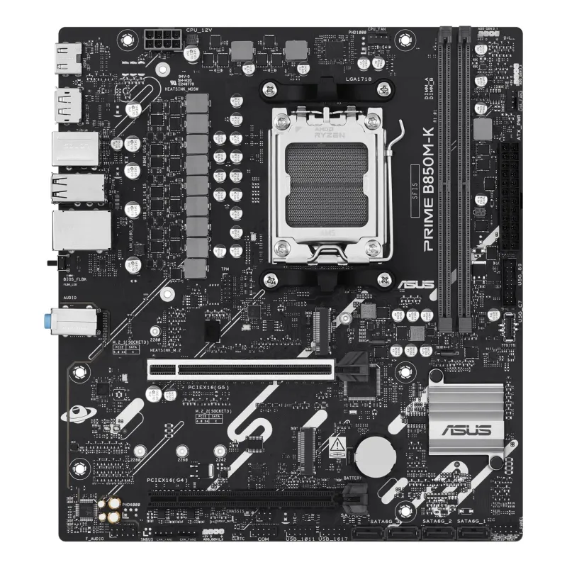 Mainboard-ASUS-AMD B850-SAM5-Micro-ATX-Memory DDR5-Memory slots 2-1xPCI-Express 4.0 16x-1xPCI-Express 5.0