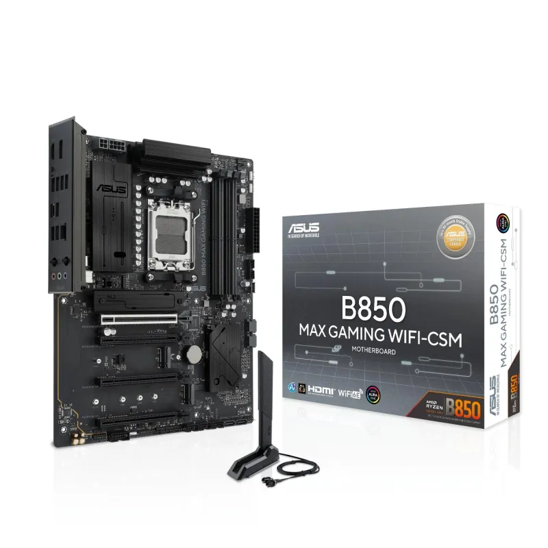 Mainboard-ASUS-AMD B850-Socket AM5-ATX-RAM DDR5-SDRAM-4xSlots-Wi-Fi Yes-Bluetooth Yes-3xNumber of M.2 ,M,