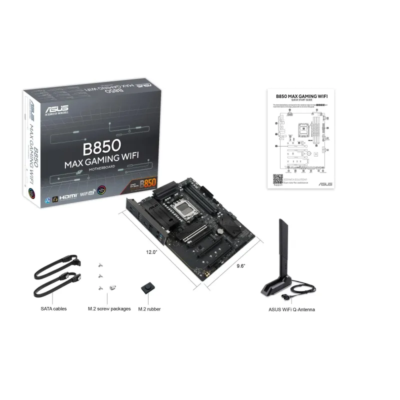 Mainboard-ASUS-AMD B850-Socket AM5-ATX-RAM DDR5-SDRAM-4xSlots-Wi-Fi Yes-Bluetooth Yes-3xNumber of M.2 ,M,
