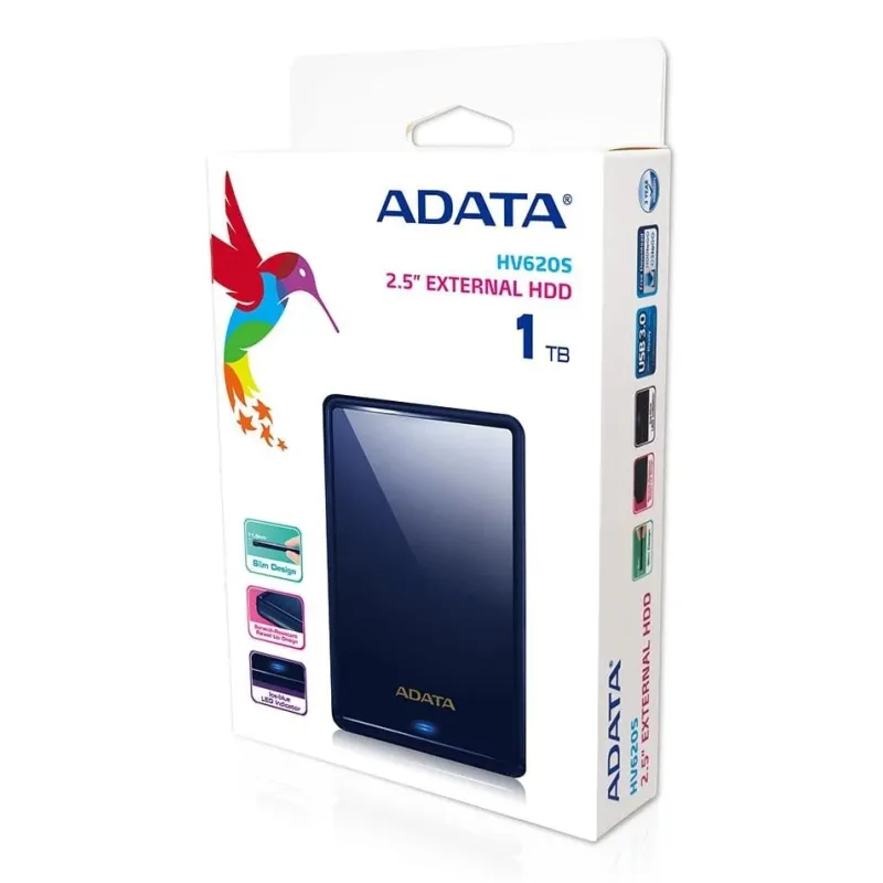 External HDD-ADATA-HV620S-1TB-USB 3.1-Colour Blue-AHV620S-1TU31-CBL