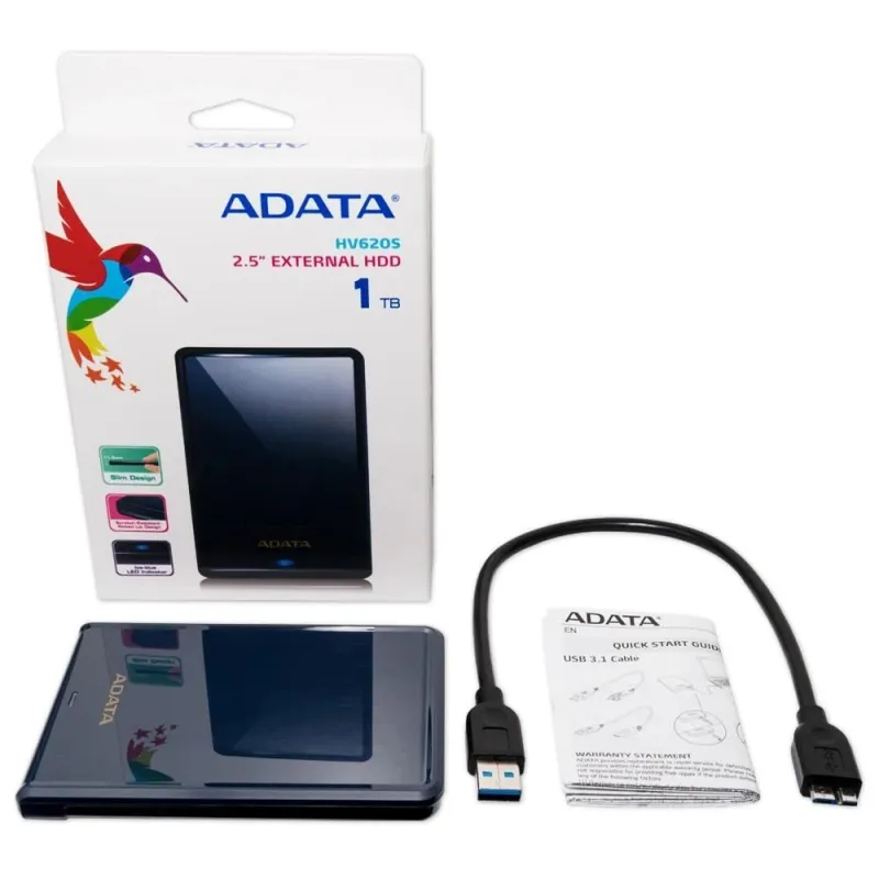 External HDD-ADATA-HV620S-1TB-USB 3.1-Colour Blue-AHV620S-1TU31-CBL