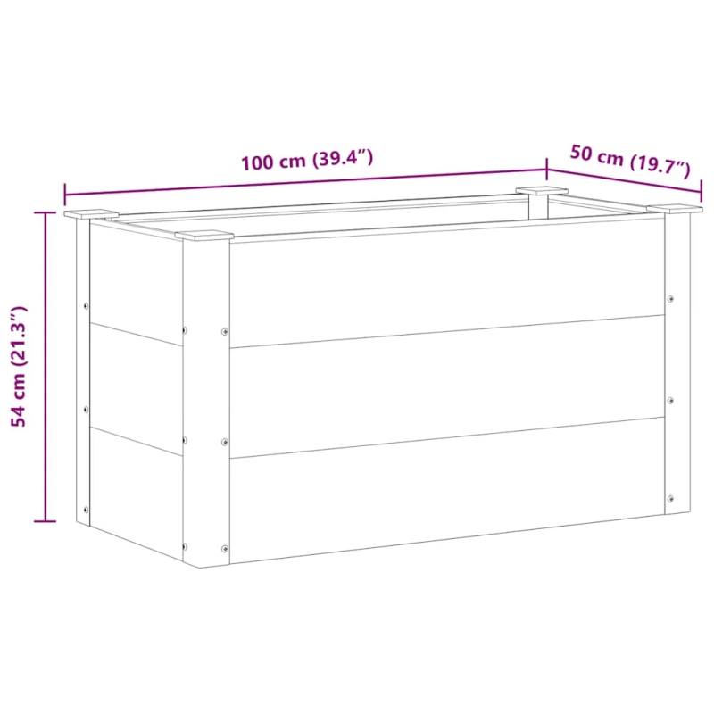 vidaXL augstā puķu kaste, 100x50x54 cm, pelēks WPC