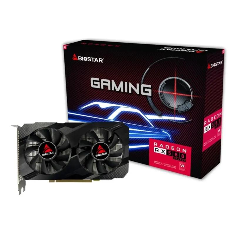 Graphics Card-BIOSTAR-AMD-Radeon RX 580-1150 MHz-8 GB-GDDR5-256 bit-PCI Express x16 3.0-Active-VA5815RF82