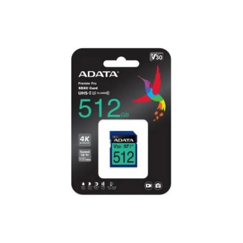 Memory sdxc 512gb v30-asdx512gui3v30s-r adata