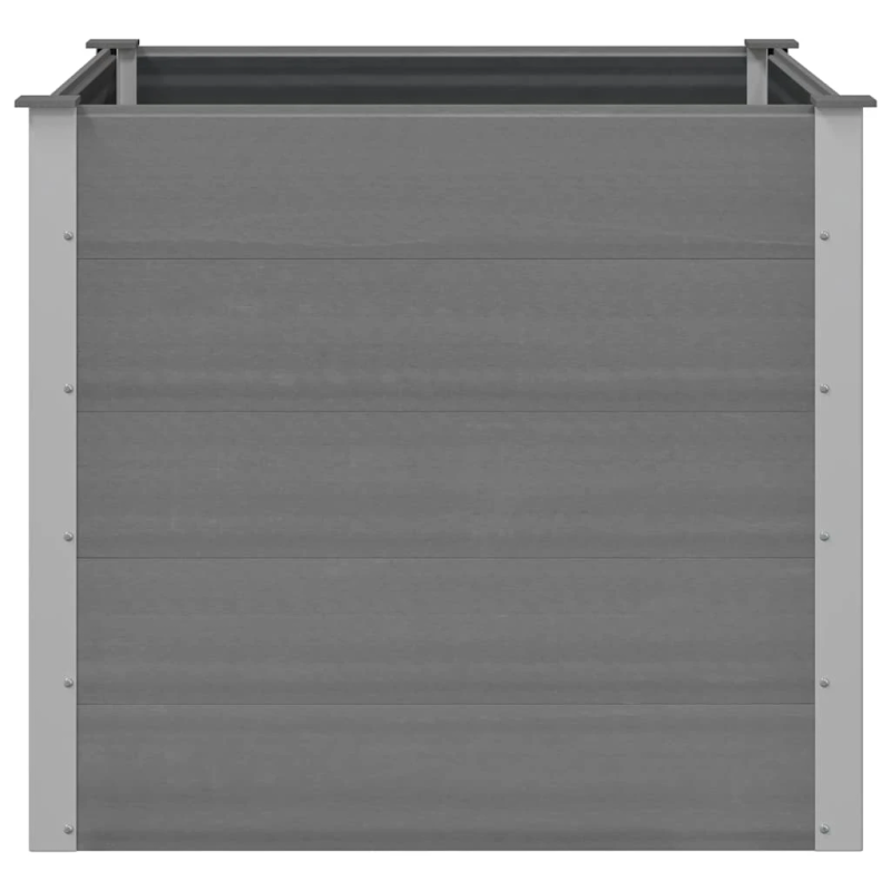 vidaXL augstā puķu kaste, 100x100x91 cm, pelēks WPC