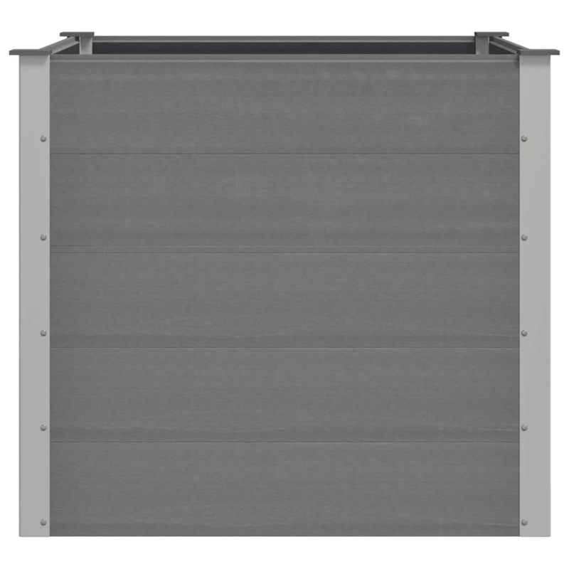 vidaXL augstā puķu kaste, 100x100x91 cm, pelēks WPC