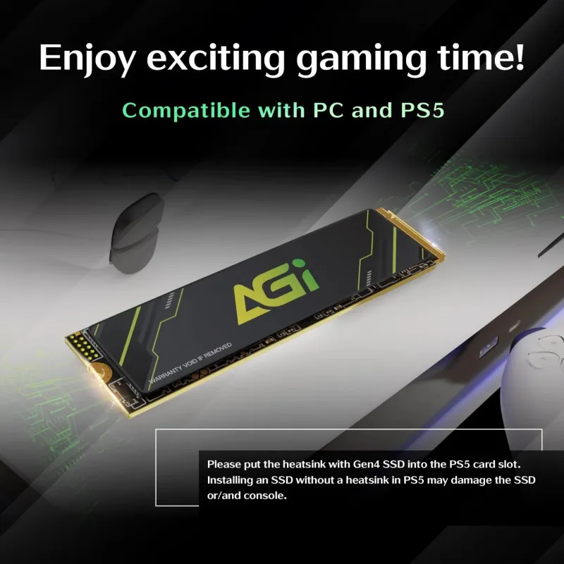 SSD-AGI-600xTBW rating-MTBF 1600000 h-Read speed 4700 MB-s-Write speed 2800 MB-s-NVMe Yes-PCI Express 4.0-M.2-1000
