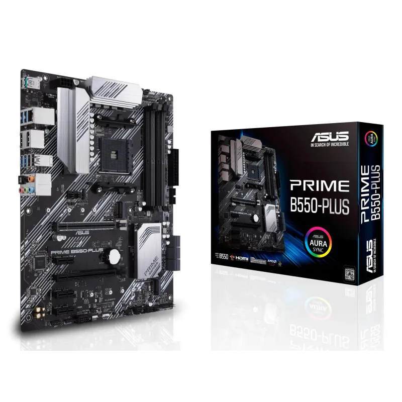 Mainboard-ASUS-AMD B550-SAM4-ATX-3xPCI-Express 3.0 1x-1xPCI-Express 3.0 16x-2xM.2-1xPCI-Express 4.0 16x-Memory DDR4-Memory slots