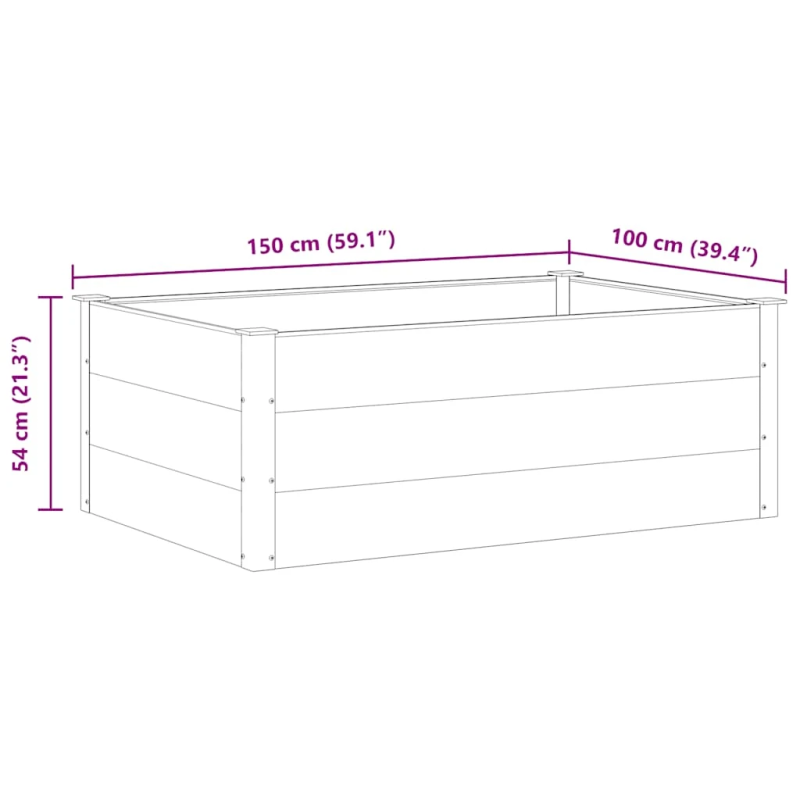 vidaXL augstā puķu kaste, 150x100x54 cm, pelēks WPC