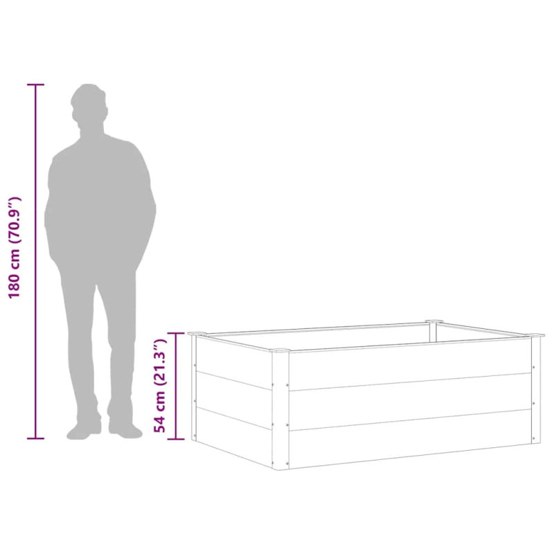 vidaXL augstā puķu kaste, 150x100x54 cm, pelēks WPC