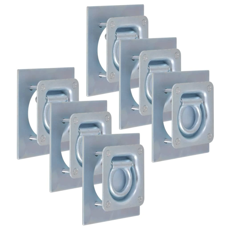 vidaXL piestiprināšanas gredzens, cilpa piekabēm, 6 gab., tērauds