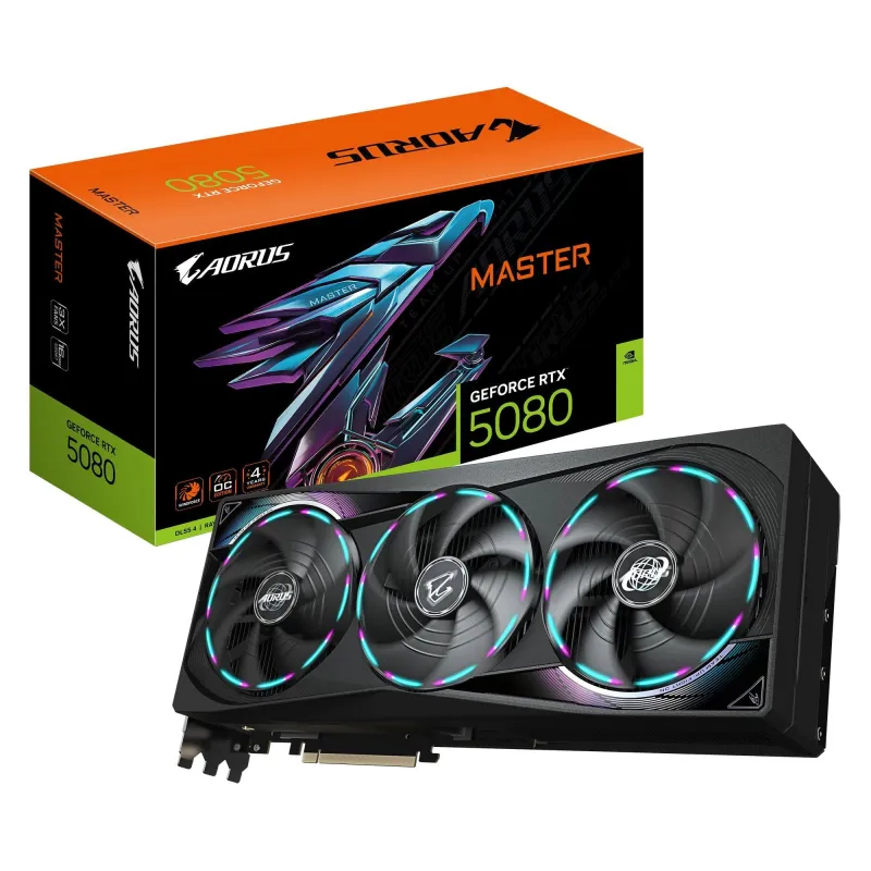Graphics Card-GIGABYTE-NVIDIA GeForce RTX 5080-16 GB-GDDR7-256 bit-PCIE 5.0 16x-GPU 2617 MHz-Dual Slot