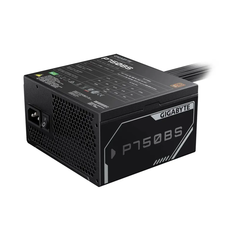 Power Supply-GIGABYTE-GP-P750BS-750 Watts-Efficiency 80 PLUS BRONZE-PFC Active-MTBF 100000 hours-GP-P750BS