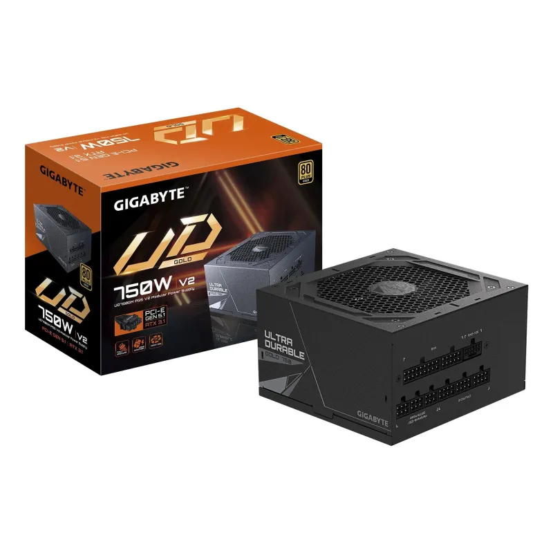 Power Supply-GIGABYTE-UD750GM PG5 V2-ATX 3.1-750 Watts-Efficiency 80 PLUS GOLD-PFC Active-MTBF 100000 hours-GP-UD750GMPG5V2