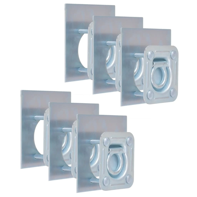 vidaXL piestiprināšanas gredzens, cilpa piekabēm, 6 gab., tērauds