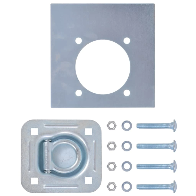 vidaXL piestiprināšanas gredzens, cilpa piekabēm, 6 gab., tērauds