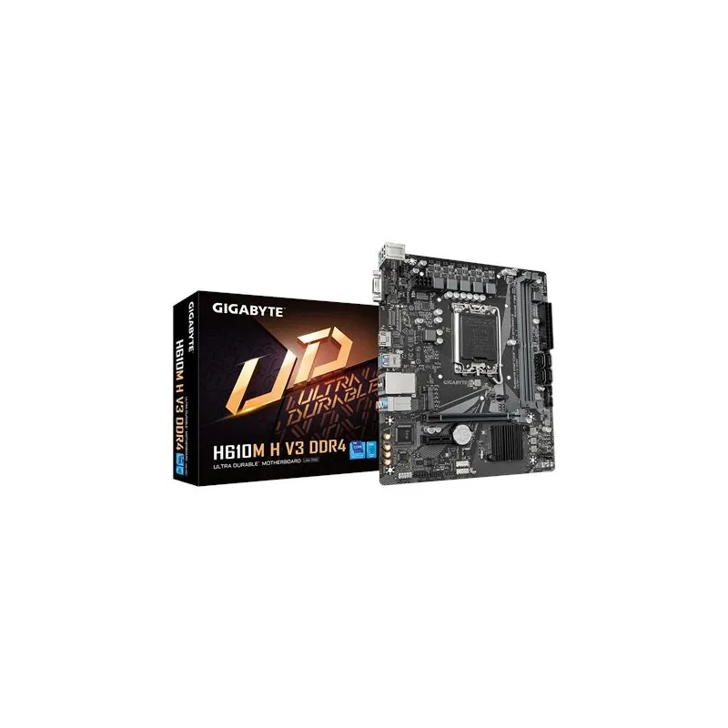 Mainboard-GIGABYTE-Intel H610-LGA1700-Micro-ATX-Memory DDR4-Memory slots 2-1xPCI-Express 3.0 1x-1xPCI-Express 4.0