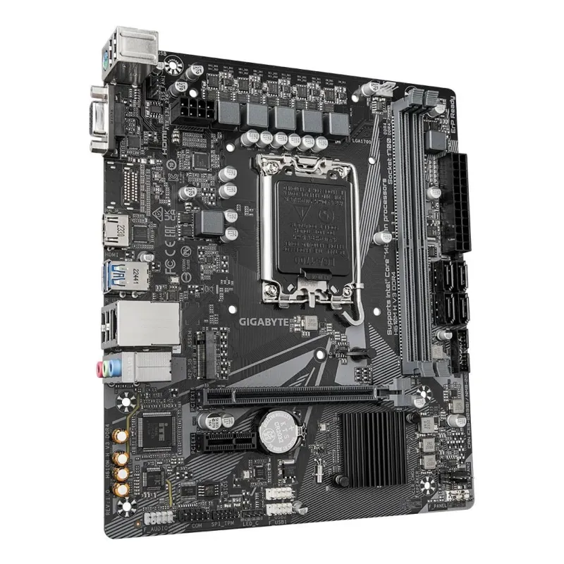 Mainboard-GIGABYTE-Intel H610-LGA1700-Micro-ATX-Memory DDR4-Memory slots 2-1xPCI-Express 3.0 1x-1xPCI-Express 4.0
