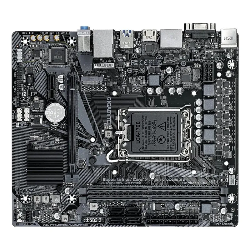 Gigabyte - H610M S2H V3 DDR4 G1.0 - Processor family Intel - Processor socket LGA1700 - DDR4 - Supported hard disk drive