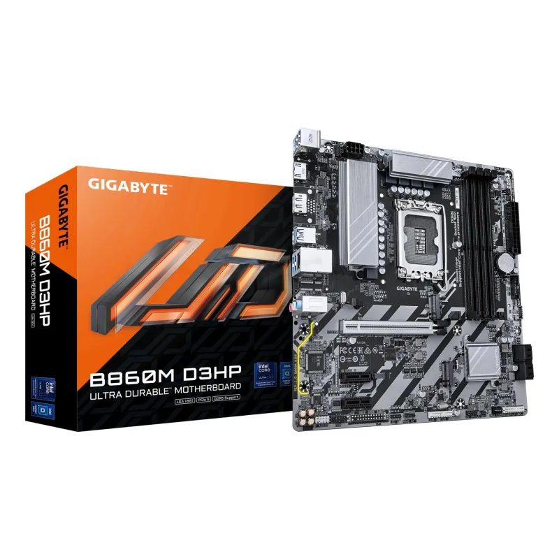 Mainboard-GIGABYTE-Intel B860 Express-LGA1851-Micro-ATX-Memory DDR5-Memory slots 4-2xPCI-Express 1x-1xPCI-Express