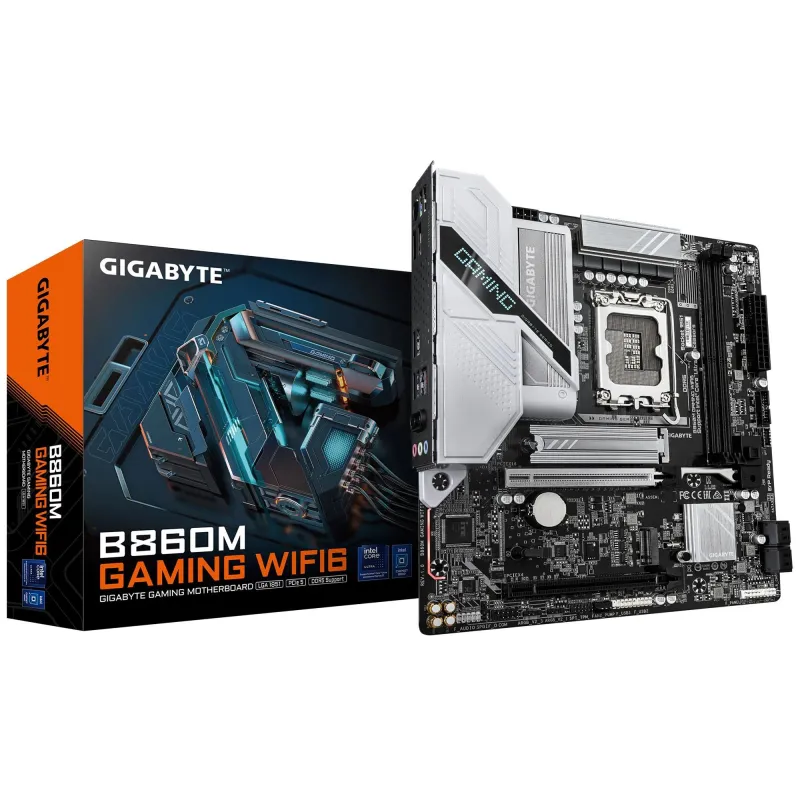 Mainboard-GIGABYTE-Intel B860 Express-LGA1851-Micro-ATX-Memory DDR5-Memory slots 2-B860MGAMINGWIFI6