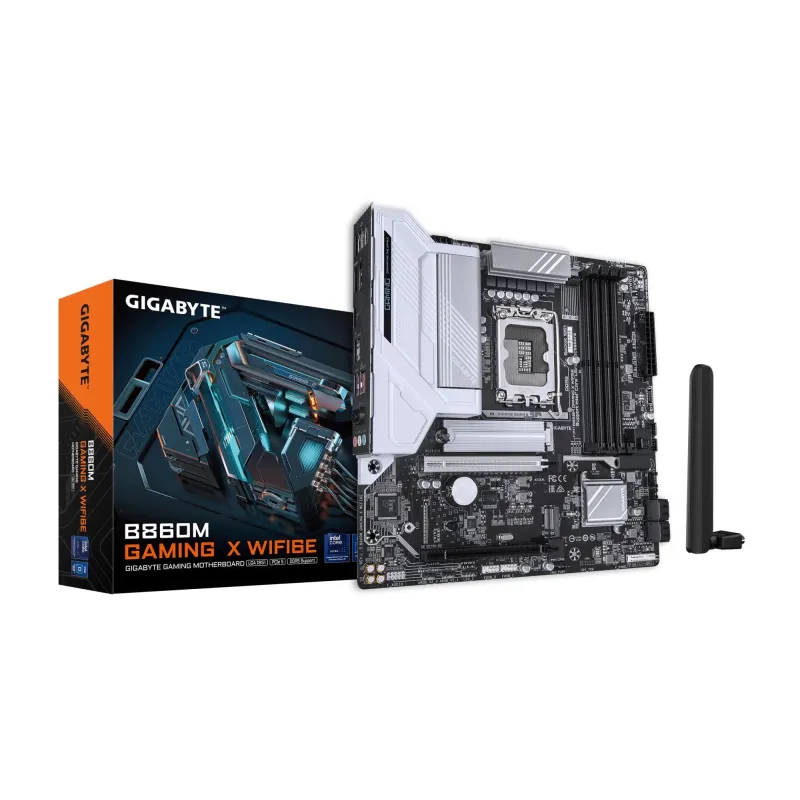 Mainboard-GIGABYTE-Intel B860 Express-LGA1851-Micro-ATX-Memory DDR5-Memory slots 4-2xPCI-Express