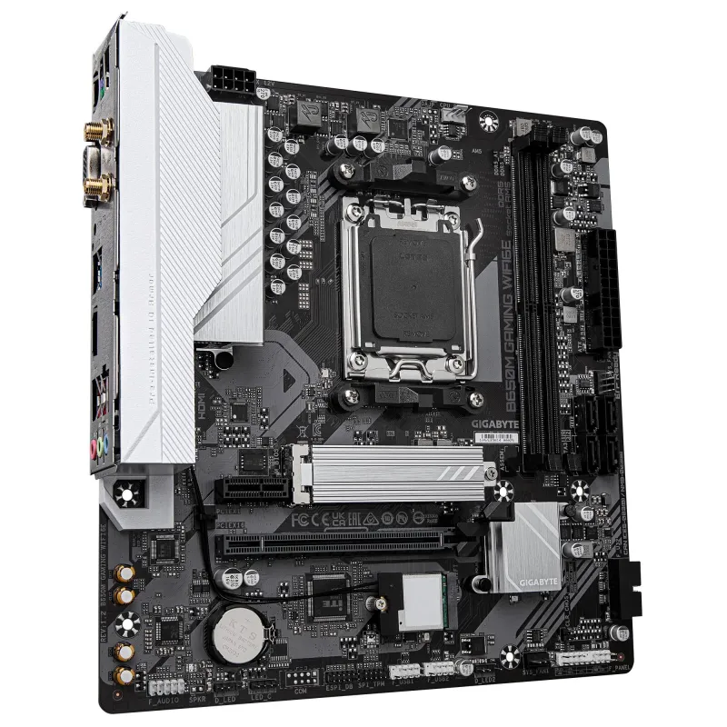 Mainboard-GIGABYTE-AMD B650-Socket AM5-micro ATX-RAM DDR5-SDRAM-2xSlots-Wi-Fi Yes-Bluetooth Yes-1xNumber of M.2 ,M, slots-B650M