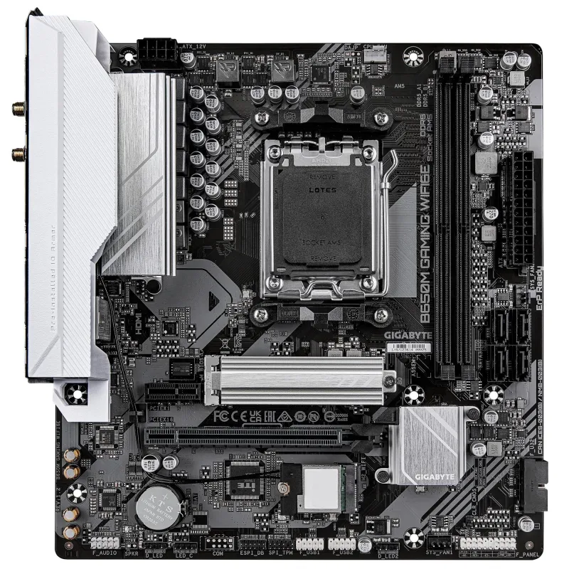 Mainboard-GIGABYTE-AMD B650-Socket AM5-micro ATX-RAM DDR5-SDRAM-2xSlots-Wi-Fi Yes-Bluetooth Yes-1xNumber of M.2 ,M, slots-B650M