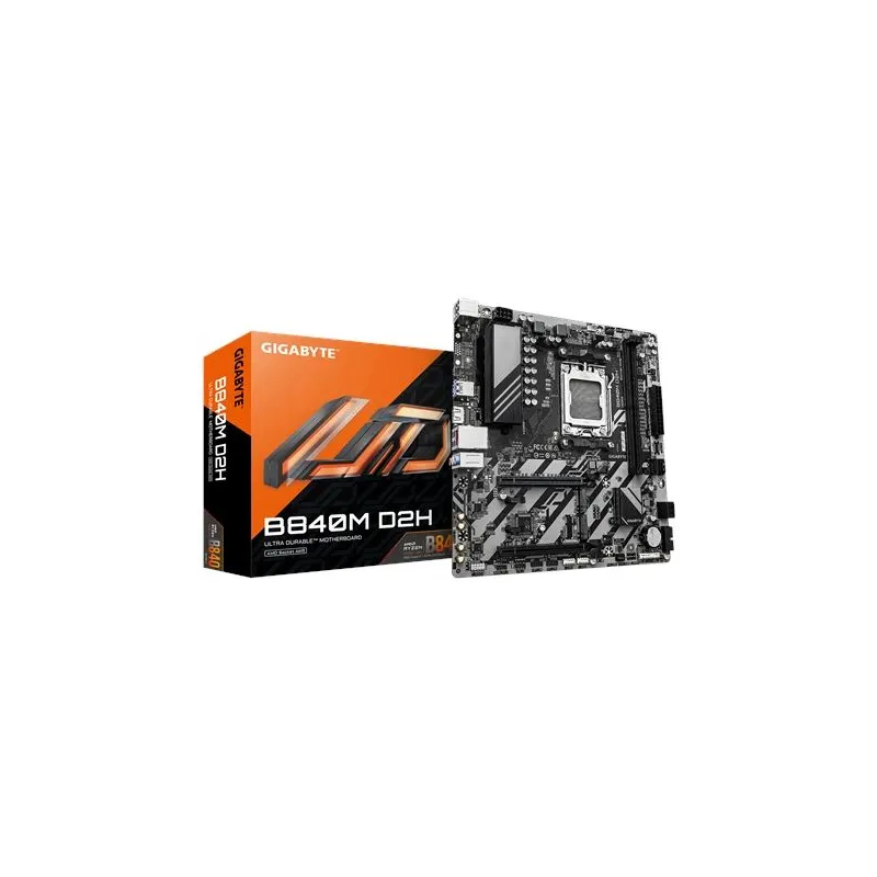 Mainboard-GIGABYTE-AMD B840-Socket AM5-micro ATX-RAM DDR5-SDRAM-2xSlots-2xNumber of M.2 ,M, slots-B840MD2H1.2