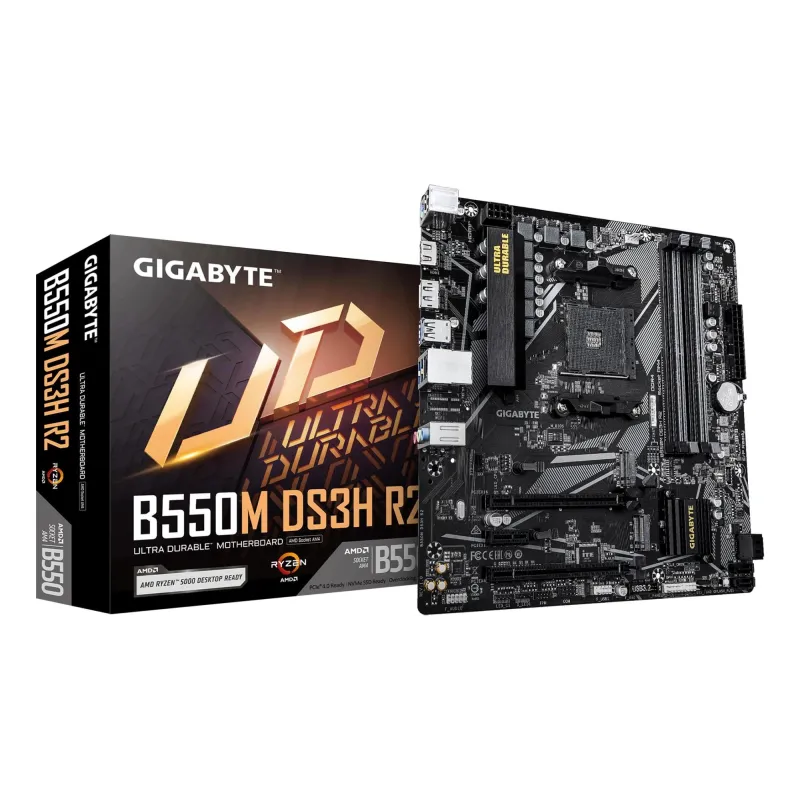 Mainboard-GIGABYTE-AMD B550-SAM4-Micro-ATX-Memory DDR4-Memory slots 4-B550MDS3HR2