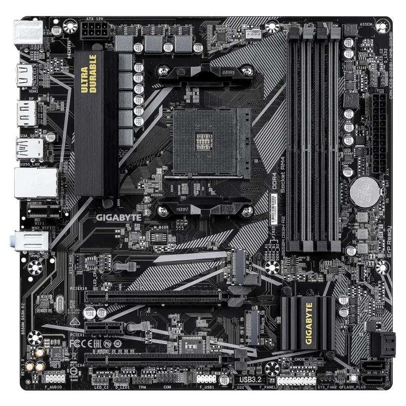 Mainboard-GIGABYTE-AMD B550-SAM4-Micro-ATX-Memory DDR4-Memory slots 4-B550MDS3HR2