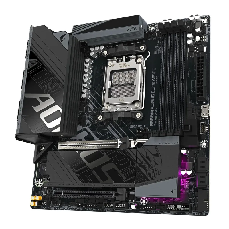 Mainboard-GIGABYTE-AMD B850-Socket AM5-micro ATX-RAM DDR5-SDRAM-4xSlots-Wi-Fi Yes-Bluetooth Yes-2xNumber of M.2 ,M, slots-B850M