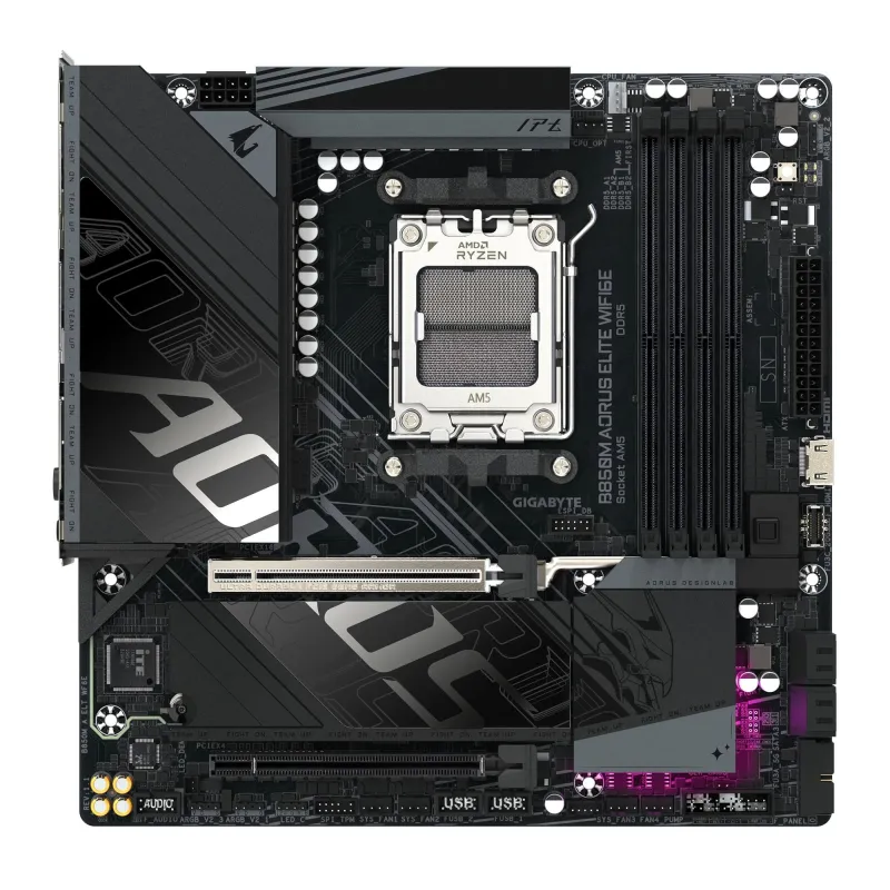 Mainboard-GIGABYTE-AMD B850-Socket AM5-micro ATX-RAM DDR5-SDRAM-4xSlots-Wi-Fi Yes-Bluetooth Yes-2xNumber of M.2 ,M, slots-B850M