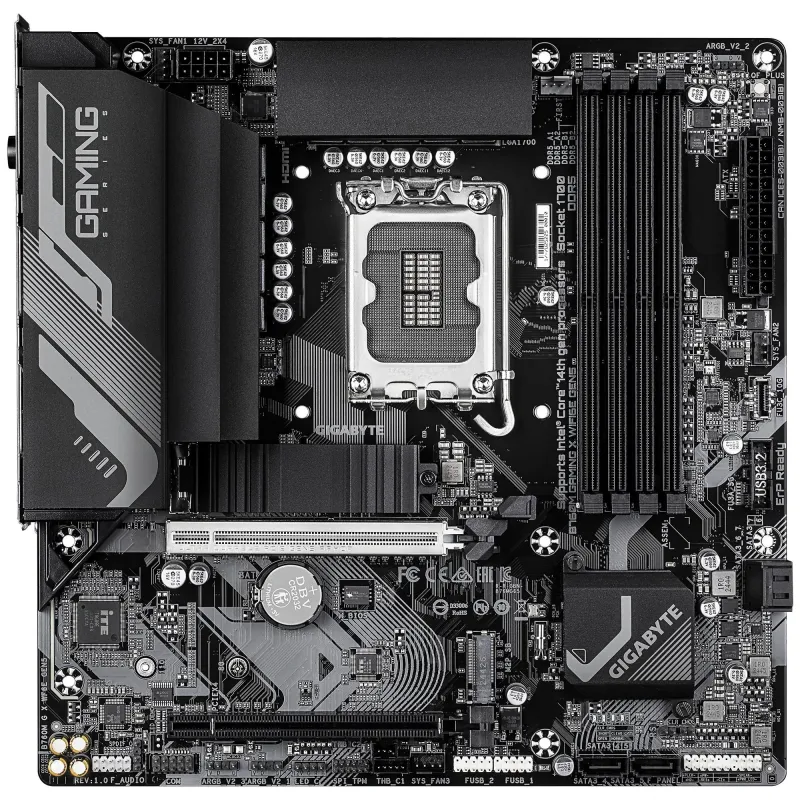 Mainboard-GIGABYTE-Intel B760 Express-LGA1700-Micro-ATX-Memory DDR5-Memory slots 4-B760MGXWF6EGEN5