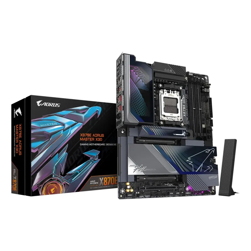 Mainboard-GIGABYTE-AMD X870E-Socket AM5-ATX-RAM DDR5-SDRAM-4xSlots-Wi-Fi Yes-Bluetooth Yes-5xNumber of M.2 ,M, slots-GIGABYTE