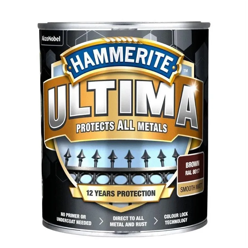 Metāla krāsa Hammerite Ultima Matt. 2.2l brūna