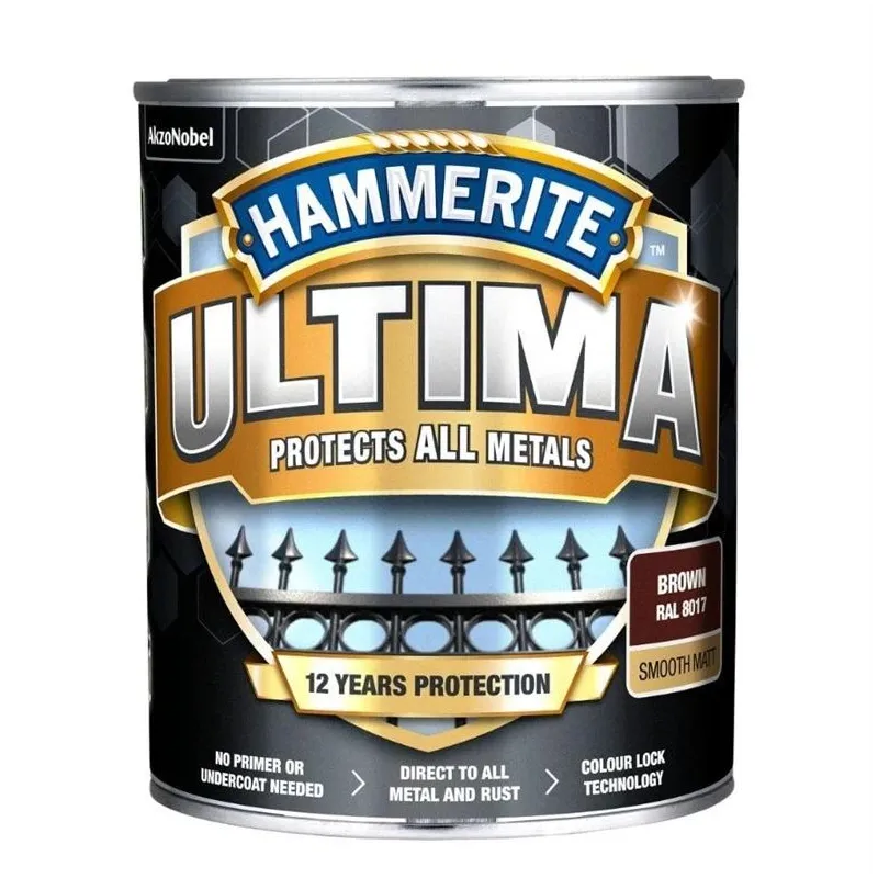 Metāla krāsa Hammerite Ultima Matt. 2.2l brūna